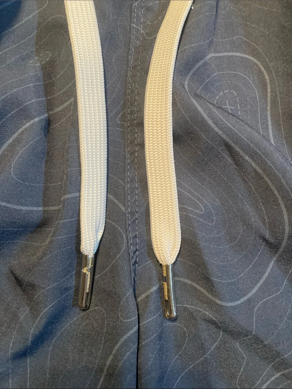Cove Blue Swim Trunks with White Drawstring